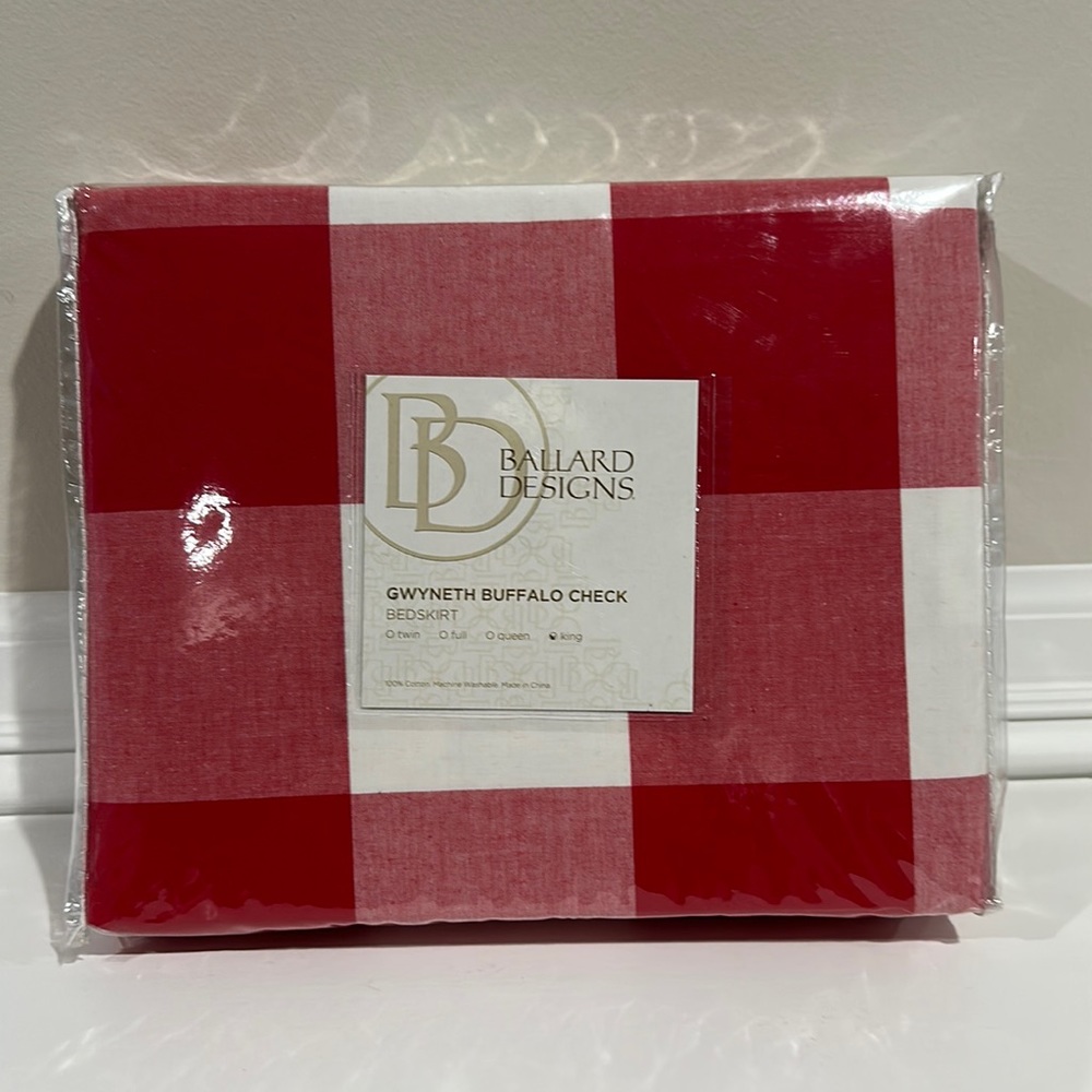 NWT BALLARD DESIGN GWYNETH BUFFALO CHECK BEDSKIRT
